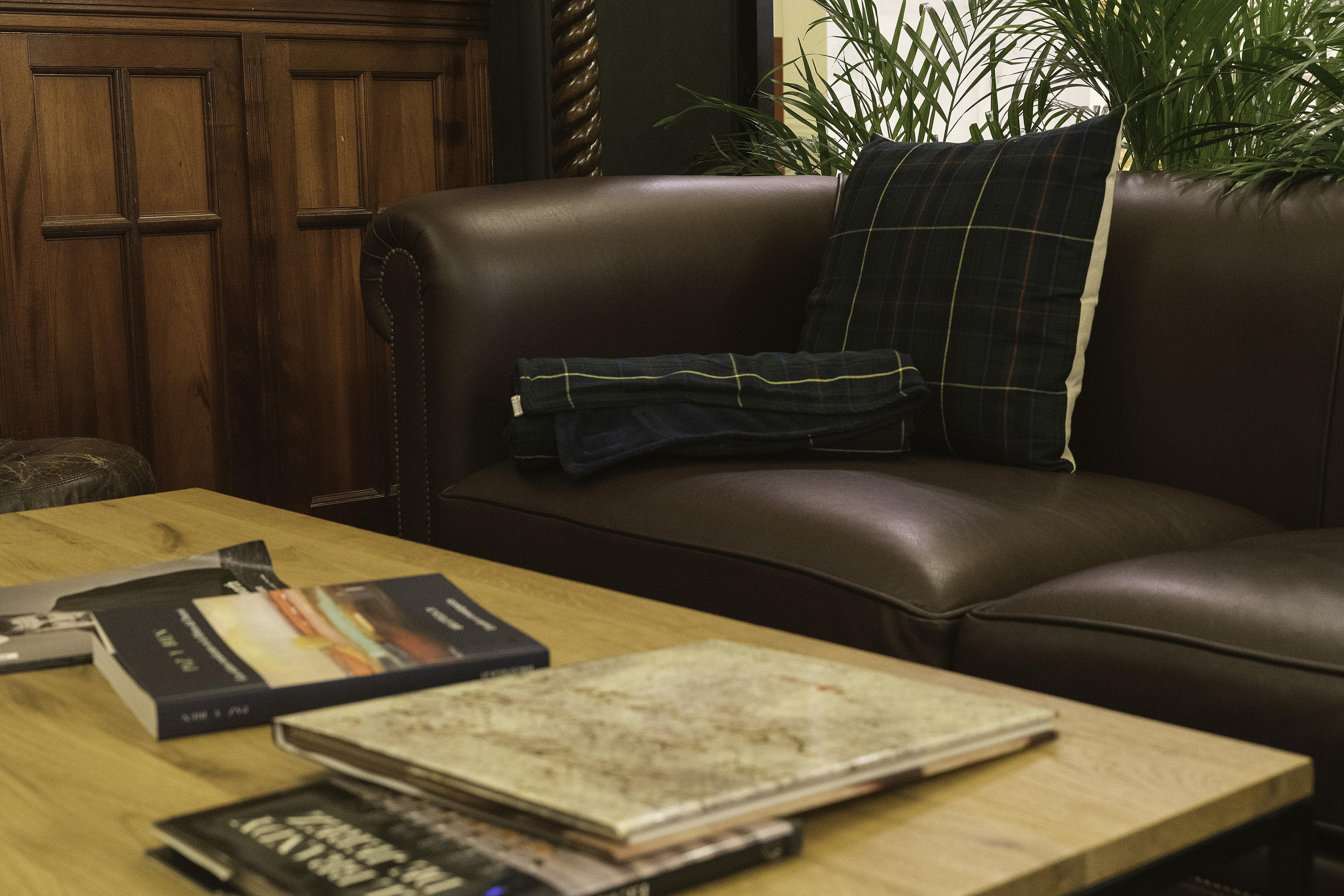 Hotel Lopez De Haro Bilbao Exterior photo A tartan cushion
